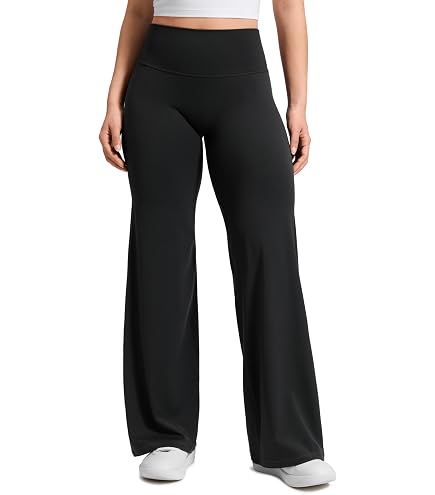 Amazon.com: CRZ YOGA Ribbed High Waist Flare Leggings 31